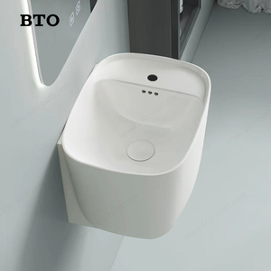 Lavabo suspendido de cerámica sin calefacción para habitaciones en invierno, sin panel, sin línea de pegamento, sin puerta para apoyar. - Product Image 2