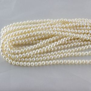 Collar de Perlas de Agua Dulce con Acabado Brillante, Casi Redondas, de 5-6 mm, Perlas Sueltas Semiterminadas, Limpias, al por Mayor - Product Image 1