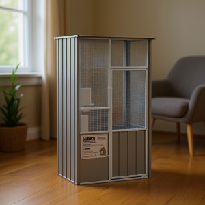 Gabbia per Uccelli in Acciaio Zincato 45.3x30.7x78.7 Pollici Grigia, Resistente, per Interni - Product Image 2