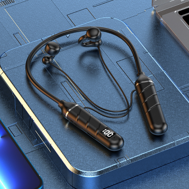 JYD on SALE Digital Display Ultra Long Range BT 5.3 HIFI Bass 8D Earphone Wireless Headset Hang Neck Headphone
