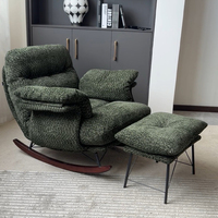 Fauteuil à bascule moderne et populaire pour salon avec repose-pieds, ensemble de fauteuils de salon en tissu doux, fauteuil à bascule individuel relaxant