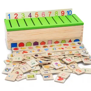 Sıcak satış çocuklar ahşap eşleştirme kartları oyuncaklar bilgi sınıflandırma kutusu sıralama oyunu ahşap kartları oyuncak çocuk için