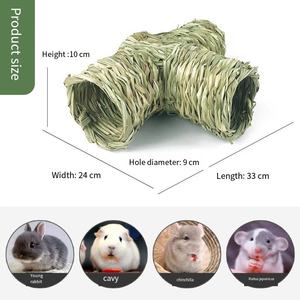 Nido de paja hecho a mano conejo Chinchilla hámster Oso de seda dorado conejillo de indias túnel juguete erizo Escape casa pasaje juguete - Product Image 5