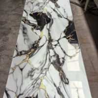 Feuille de PVC en marbre auto-adhésif facile à installer Feuille murale en plastique laminé UV