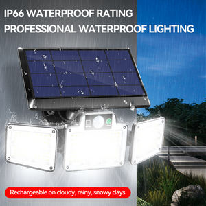 एलईडी फ्लड लाइट 4 हेड कोण समायोजन सौर ऊर्जा दीवार लैंप वाटरप्रूफ वायरलेस मोशन सेंसर आउटडोर गार्डन सौर बाढ़ लाइट - Product Image 5