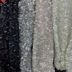 Lưới co giãn với thanh lịch đính cườm thêu Sequins Ren Vải cho trang phục và áo khoác - Product Image 3