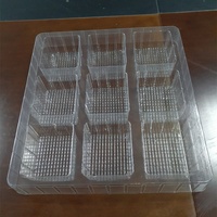 Barquette en plastique jetable en PVC thermoformé pour sachet de thé 9 compartiments Barquette en plastique jetable en PET PVC