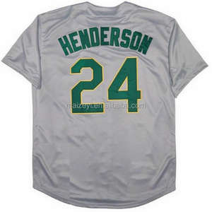 Melhor Qualidade Costurada Personalizada # 24 Rickey Henderson # 25 Mark McGwire # Camisa de beisebol americana bordada 33 Jose Canseco - Product Image 2