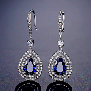 Rakol EP2227 Brass Zircon Hook Dangle Crystal Earring for Women - Product Image 5