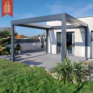 Pérgola impermeable Gazebo Jardín Patio Eventos al aire libre Patio trasero Fiestas Espacios comerciales Diseño de madera de plástico Pérgola retráctil - Product Image 3