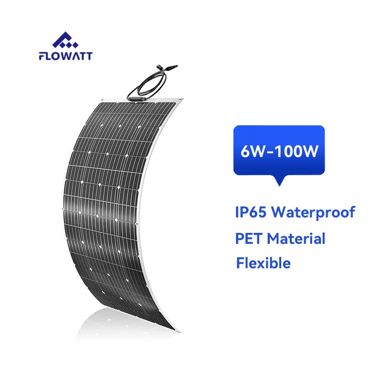 Peso ligero 6W 10W 20W 40W 80W Panel solar flexible Panel fotovoltaico de silicio monocristalino portátil para sistema solar