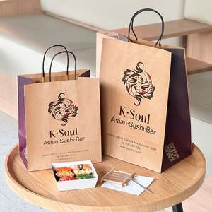 Bolsa de Papel Kraft para Sushi con Logotipo Personalizado, Ecológica y Desechable para Comida para Llevar - Product Image 2