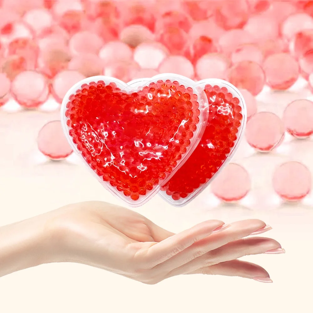 Reusable gel beads hot cold pack Heart Shape Gel Ice Pack for body pain relief