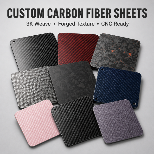 3K Carbon Fiber Sheet Panels Forged Texture Custom Size OEM CFRP Plates for Prototype Trim and Design Parts