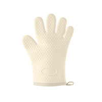 En gros, gants de cuisine à cinq doigts en silicone épaissi, anti-brûlure, résistants aux hautes températures, avec doublure en coton, compatibles lave-vaisselle et four