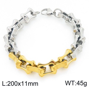 Catena a maglie in acciaio inossidabile bicolore con design a bambù, personalizzabile fai <span class=keywords><strong>da</strong></span> te, alla moda, per <span class=keywords><strong>uomo</strong></span>, di Guangdong Jewelry - Product Image 5
