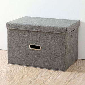 Family Use Waterproof Fabric <b>Bins</b> Storage Kids Toys Folding Cardboard Storage Box Wardrobe Organizer - Product Image 3
