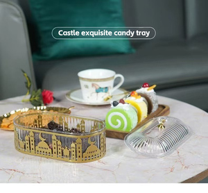 Plus beau plateau <span class=keywords><strong>de</strong></span> boîte à bonbons <span class=keywords><strong>de</strong></span> style château <span class=keywords><strong>en</strong></span> fer forgé arabe musulman pour les décorations <span class=keywords><strong>de</strong></span> vacances accessoires pour bracelets BANGLES - Product Image 2