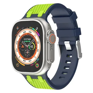 Correa de Silicona para Reloj Apple Watch S10 11 46mm Ultra 49mm SE 44mm, Correa Deportiva de Doble Color, Venta al Por Mayor - Product Image 1