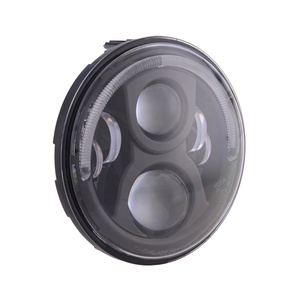 Faro LED YongJin negro de 7 pulgadas con DRL halo Angel Eyes Hi Low Beam para motocicleta Harley <span class=keywords><strong>Davidson</strong></span> - Product Image 2