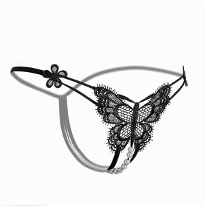 <span class=keywords><strong>Tanga</strong></span> Sexy <span class=keywords><strong>Mini</strong></span> <span class=keywords><strong>Micro</strong></span> con Perlas de Masaje y Diseño de Mariposa, Abertura Frontal para Bailarinas y Mujeres - Product Image 4