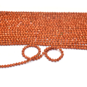 AAA Goldstone 2mm-3mm Micro cuentas sueltas facetadas | 13 "Strand | Cuentas de piedras preciosas semipreciosas de fuego de piedra dorada naranja para joyería - Product Image 6