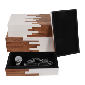 Set di Scatole Decorative Bicolore con Coperchio per Arredamento Casa, Organizzatore per Gioielli e Ricordi, Elegante Set di Contenitori - Product Image 3