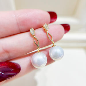 Accessoires en argent S925 pour la création de bijoux, bijoux en argent tendance, boucles d'oreilles avec perles rondes de 8 à 13 mm, 22128 - Support vide pour boucles d'oreilles - Product Image 2