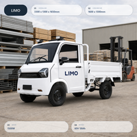 Camion électrique de fret à quatre roues de 1,6 m avec benne latérale rabattable, moteur 1500 W, cabine fermée avec porte