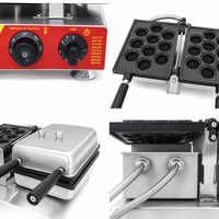 Machine à gaufres électriques à double tête pour gâteaux aux noix, gaufrier à œufs, machine à gaufres fourrées en forme de dessin animé, machine commerciale pour snacks et desserts