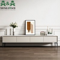Mueble de TV Moderno SLS, Centro de Entretenimiento con Gran Espacio de Almacenamiento, Mesa Consola, Mueble para TV para Sala de Estar o Dormitorio