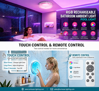 Plafonnier LED RGB CCT rechargeable pour salle, design à installation magnétique, batterie 4000mA 10000mA pour salle de bain et éclairage d'ambiance