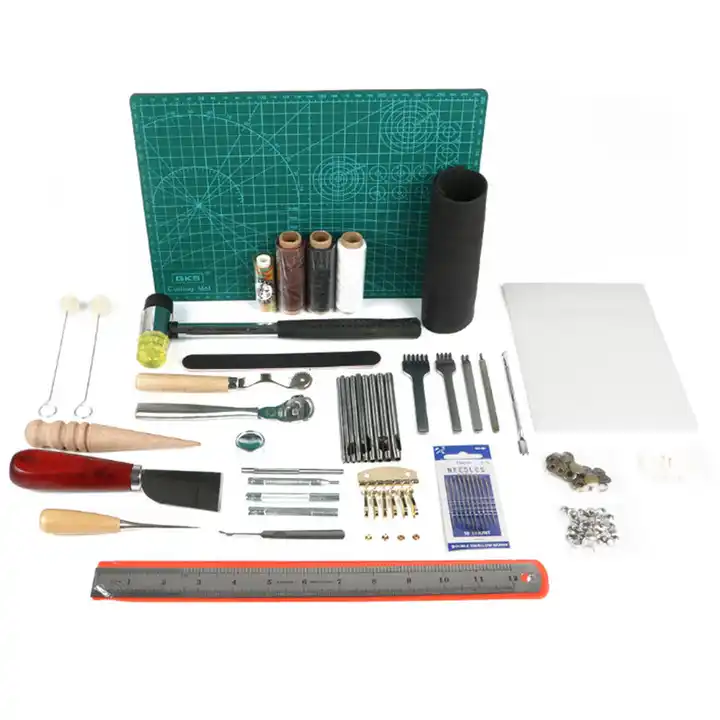 Leathercraft Hand Tools Kit, Leather Working Tools with Leather