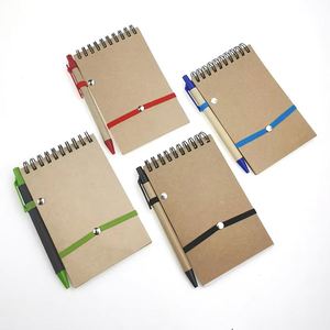 Carnet de notes personnalisé écologique à spirale, couverture en papier, petit carnet à spirale en kraft, bloc-notes avec stylo - Product Image 3