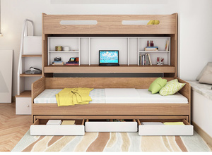 Çok fonksiyonlu ahşap çocuk tasarım gizli mobilya depolama Trundle merdiven çocuklar Loft ranza bilgisayar masası ile - Product Image 4