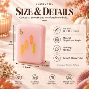 Exclusivo Juego de Mahjong Americano de 160 Piezas con Temática de Cosecha de Otoño en Rosa, Fichas de Mahjong Acrílicas para la Fiesta de Acción de Gracias - Product Image 2
