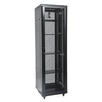 Asterix 42U/45U/32U Armoire de serveur sur pied 19 pouces Porte en verre trempé noir acier SPCC Profondeur 600mm Stock