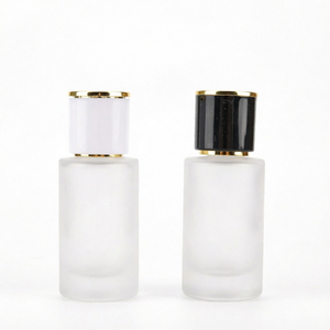 20ml <b>Empty</b> Glass <b>Bottle</b> Premium Frosted Cylinder Silver Fine Mist Sprayer Screen Printed Multi- Wooden Lid Screw Cap <b>Perfume</b> - Product Image 1