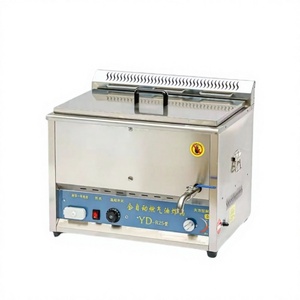 Friteuse professionnelle à gaz en acier inoxydable épaissi avec robinet de vidange d'huile pour restaurant et commerces de restauration de rue - Product Image 1