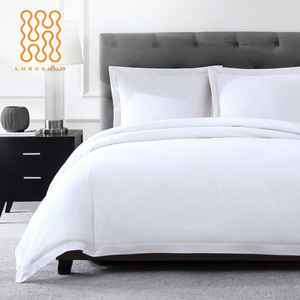 Copripiumino <span class=keywords><strong>per</strong></span> Hotel bianco Set copripiumino lenzuolo <span class=keywords><strong>per</strong></span> lenzuolo economico personalizzato percalle cotone egiziano semplice borsa in PE - Product Image 3