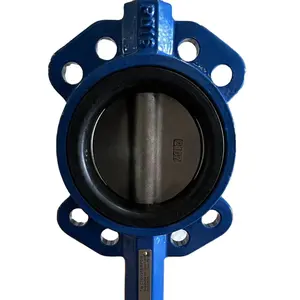 DN400 Ductile Iron Wafer Center-lined Butterfly Valve 316SS Disc EPDM Seat SS420 Stem Worm Gear Operation