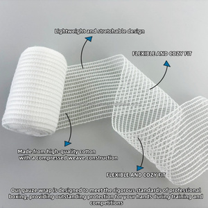 เทปพันมือสำหรับกีฬามวย 100% ผ้าฝ้ายพรีเมียม ยืดได้ 4 ทิศทาง สำหรับ MMA มวยไทย คิกบ็อกซิ่ง และกีฬาต่อสู้อื่นๆ - Product Image 2