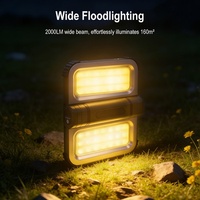 Lanterne de camping LED ultra-lumineuse portable, rechargeable par USB-C et solaire, lampe suspendue pour tente de camping, éclairage d'urgence pour le travail