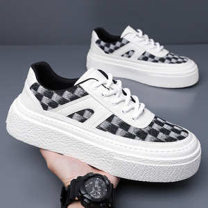 Zapatillas Deportivas para Hombre con Punta Redonda, de Cuero Sintético, con Aumento de Altura, Suela de Goma, para Todas las Temporadas, Casuales - Product Image 2