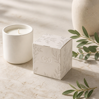Boîte de bougies parfumées de luxe avec logo personnalisé en relief, faible MOQ, emballage en papier pour bougies faites à la main