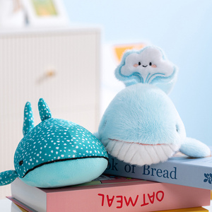 Juguete de peluche supersuave personalizado de 8 pulgadas, Animal marino, ballena azul, tiburón, Hotel de peluche, mascota suave, juguete de peluche relleno de algodón para regalo - Product Image 4