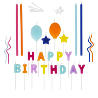 Cadeau de fête d'anniversaire, lettre dorée pour anniversaire, bougie dorée, décorations de gâteau pour fête
