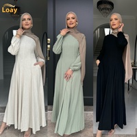 Abaya musulmane Femmes Robes Solide Slim Jalabiya Eid 2025 Ramadan Maroc Kaftan Islam Vestidos Largos Arabe Longue Robe Dubai Abaya