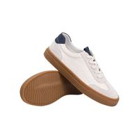 Chaussures décontractées à lacets pour femmes en cuir pleine fleur gris clair, légères et tendance, collection Printemps