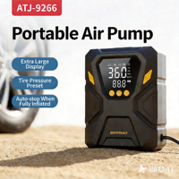 Nouvelle pompe à air rapide Max 150Psi avec lumière LED SOS, arrêt automatique, matériau ABS, affichage numérique filaire, DC 12V Max 150Psi